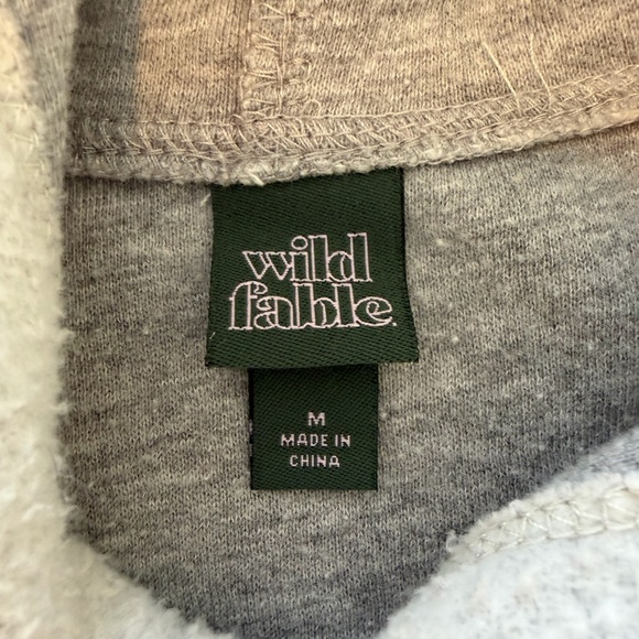 Wild Fable Gray Pullover Hoodie Size M Fleece Sweatshirt - Picture 4 of 4